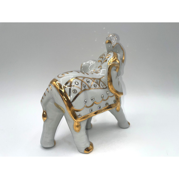 Vintage Capodimonte figurine Elephant with Big Swarovski Crystal Ball Holding - Picture 10 of 16